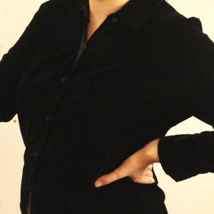 Vintage Petite Sophisticate Jet Black Velvet Top